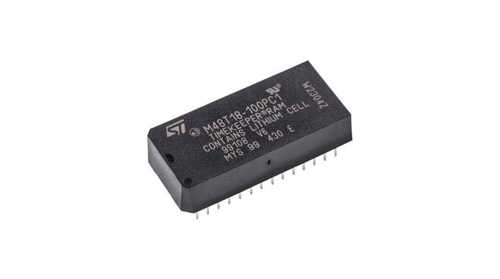 M48T18-100PC1, Real Time Clock (RTC), 8192B RAM Parallel, 28-Pin PCDIP